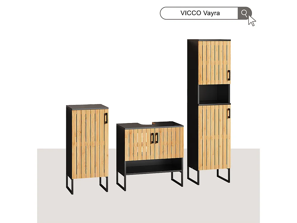 Armoire Midischrank bambou 35x31.5x81 vayra