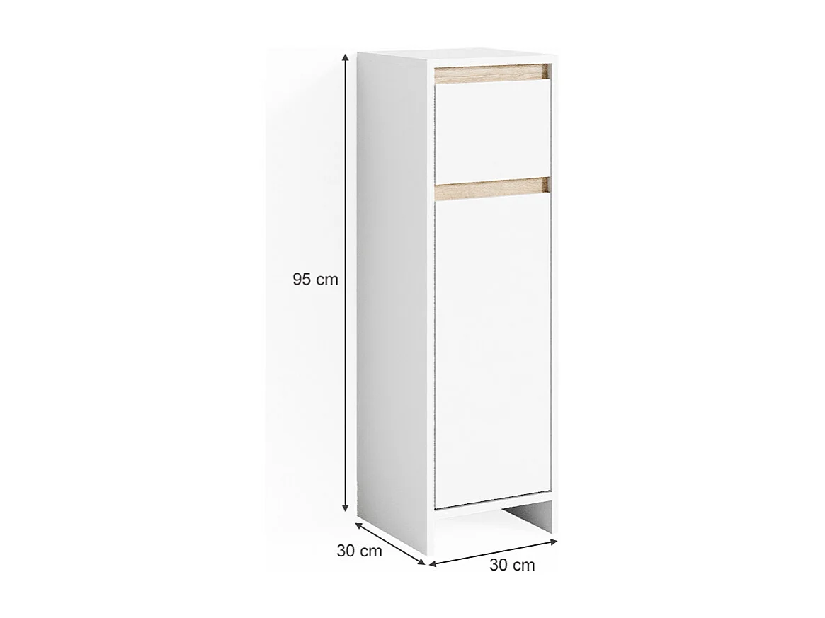 Szafka Midi biały/sonoma 30x30x95 emma