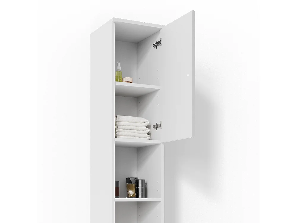 Meuble salle de bain blanc haute brillance 30x30x190 fynn