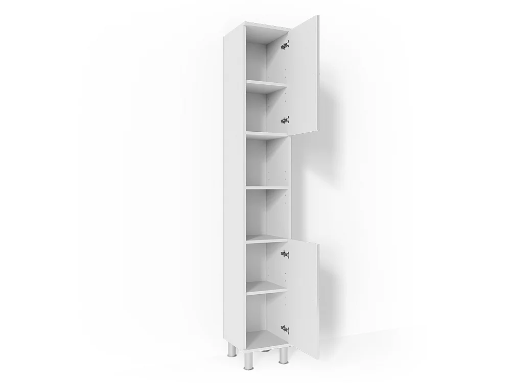 Meuble salle de bain blanc haute brillance 30x30x190 fynn