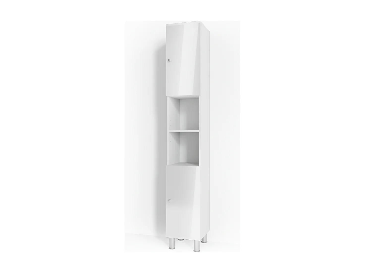 Meuble salle de bain blanc haute brillance 30x30x190 fynn