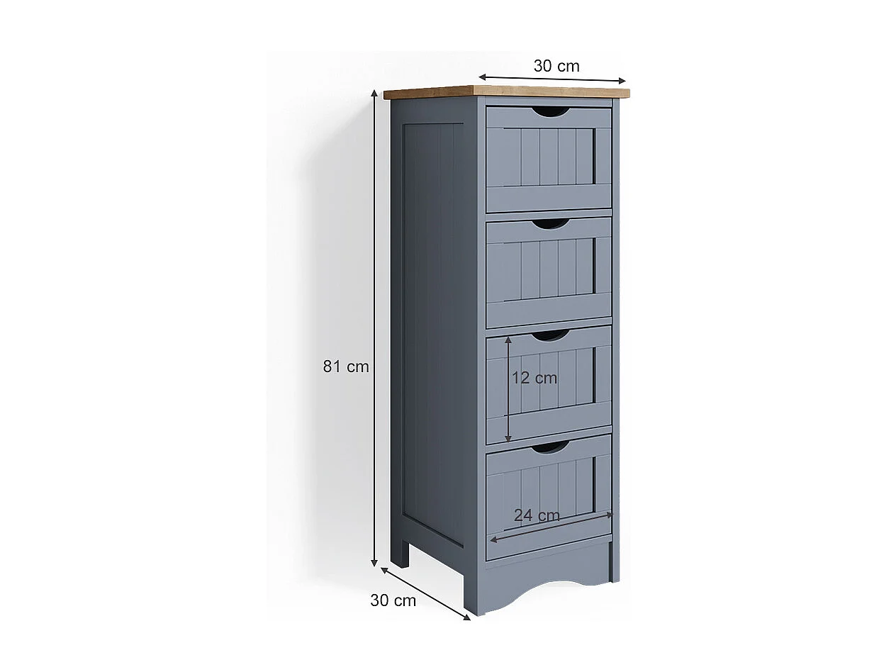 Armario de baño gris 30x30x81 bianco