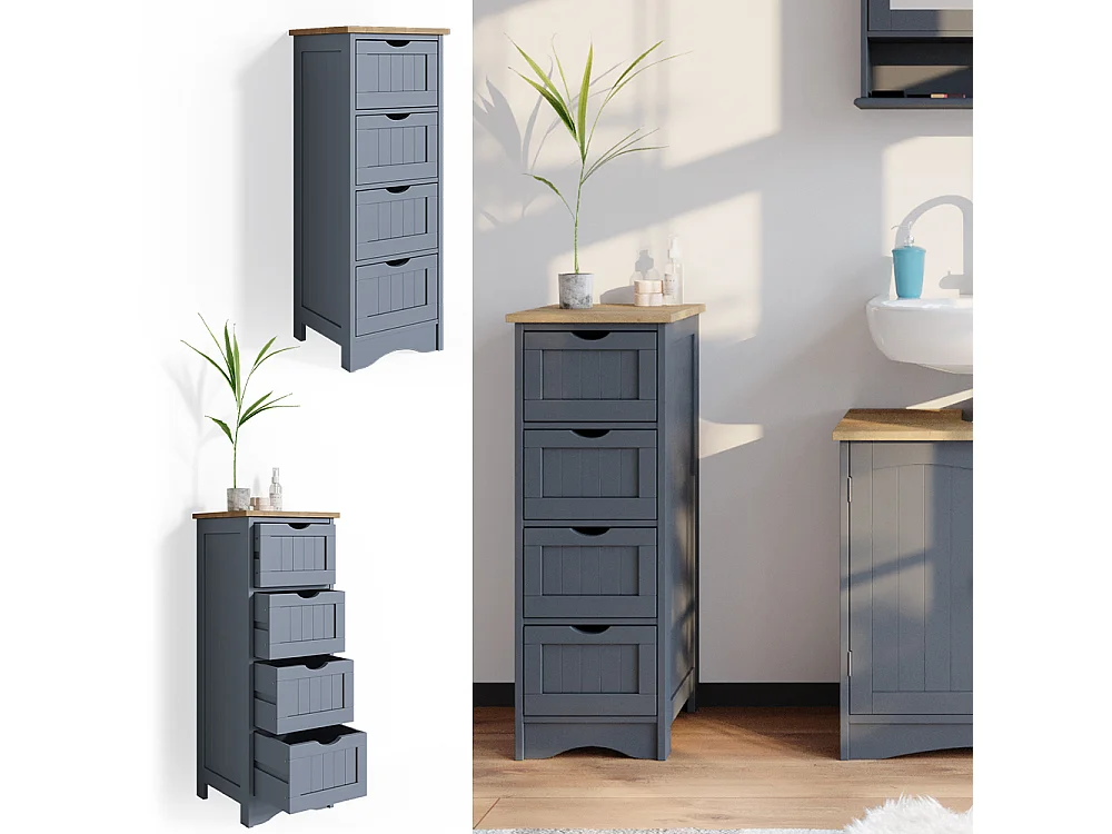 Meuble salle de bain gris 30x30x81 bianco