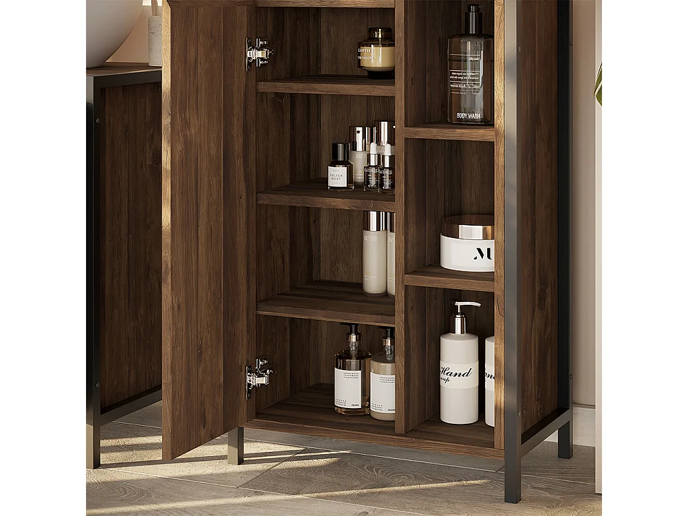 Armario mediano roble/negro 50x28x80 naola