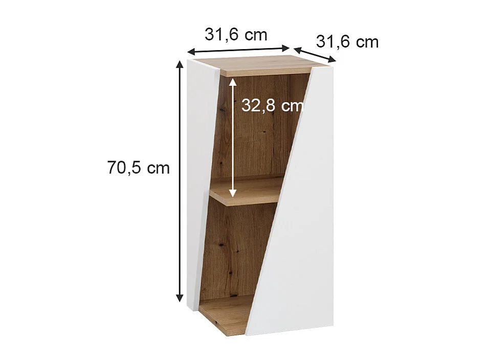 Meuble salle de bain blanc/artisan 31.6x31.6x70.5 benno