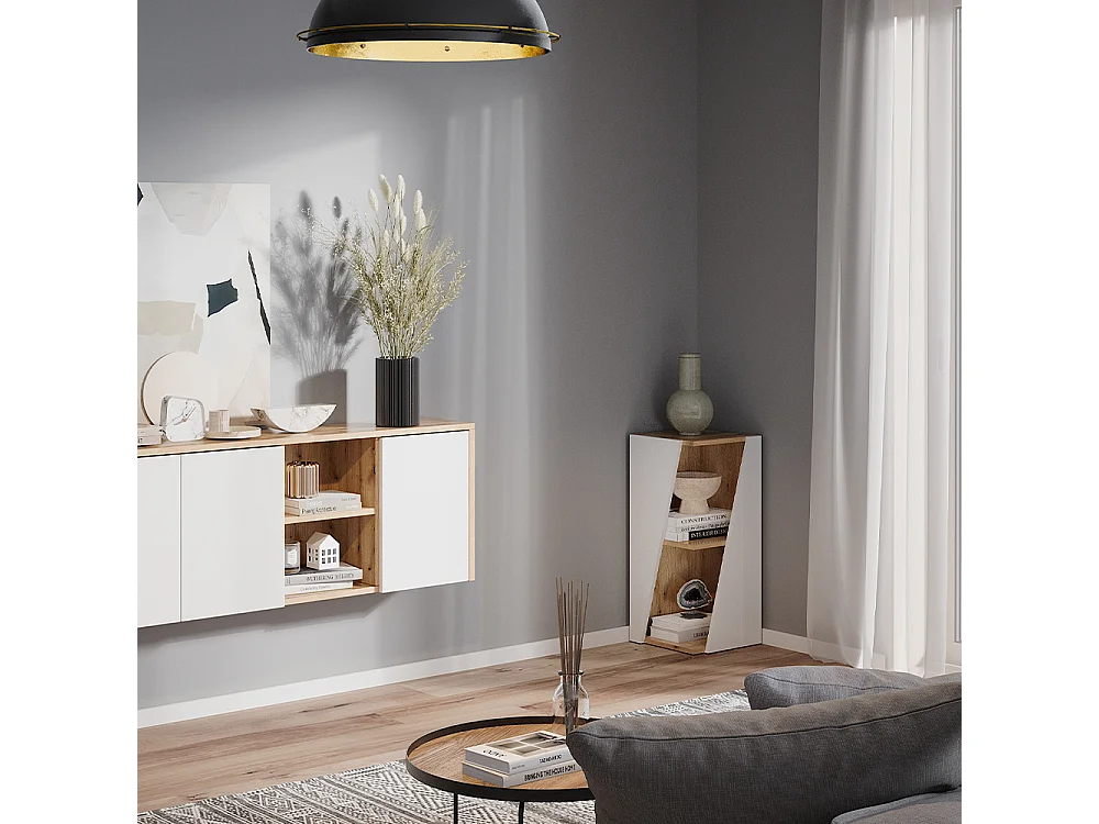 Meuble salle de bain blanc/artisan 31.6x31.6x70.5 benno