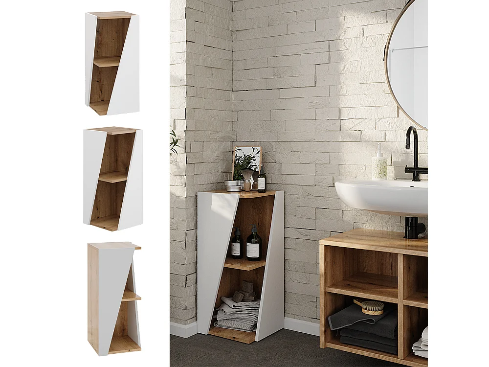 Meuble salle de bain blanc/artisan 31.6x31.6x70.5 benno