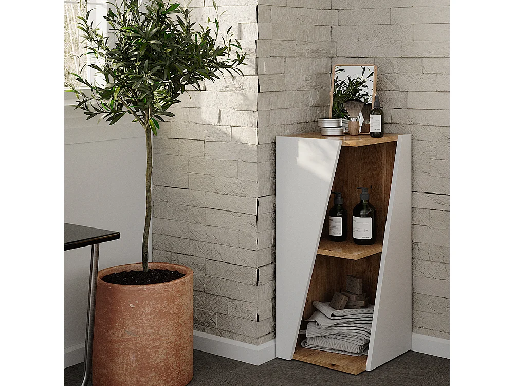 Meuble salle de bain blanc/artisan 31.6x31.6x70.5 benno