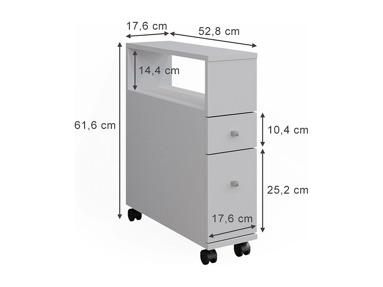 Meuble salle de bain blanc 17.6x52.8x61.6 fynn