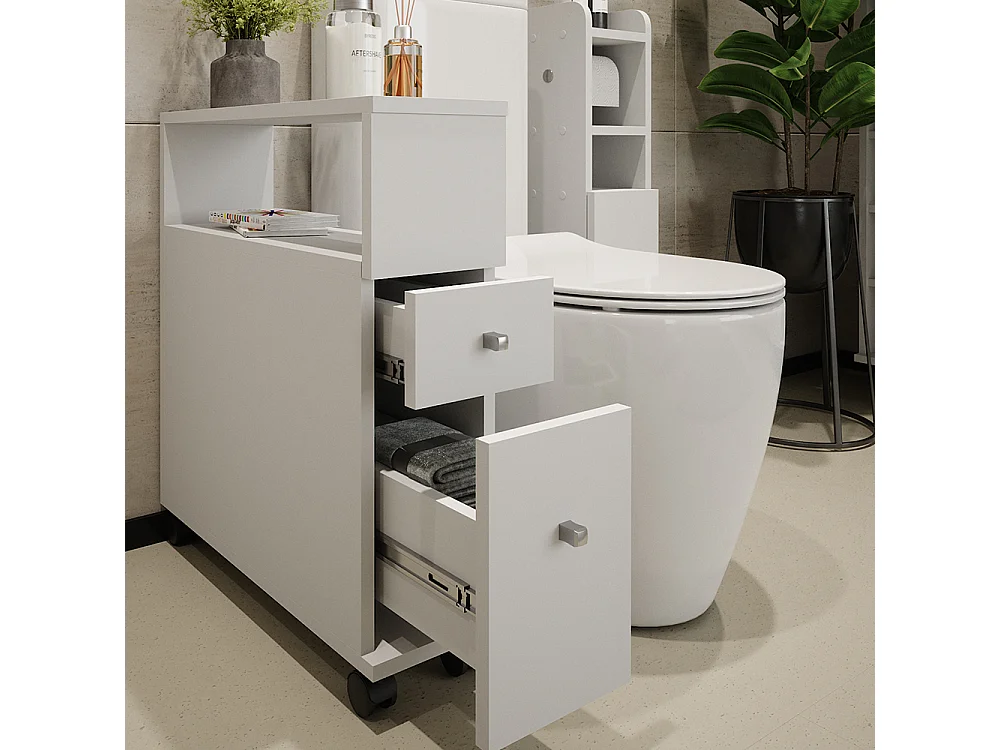 Meuble salle de bain blanc 17.6x52.8x61.6 fynn