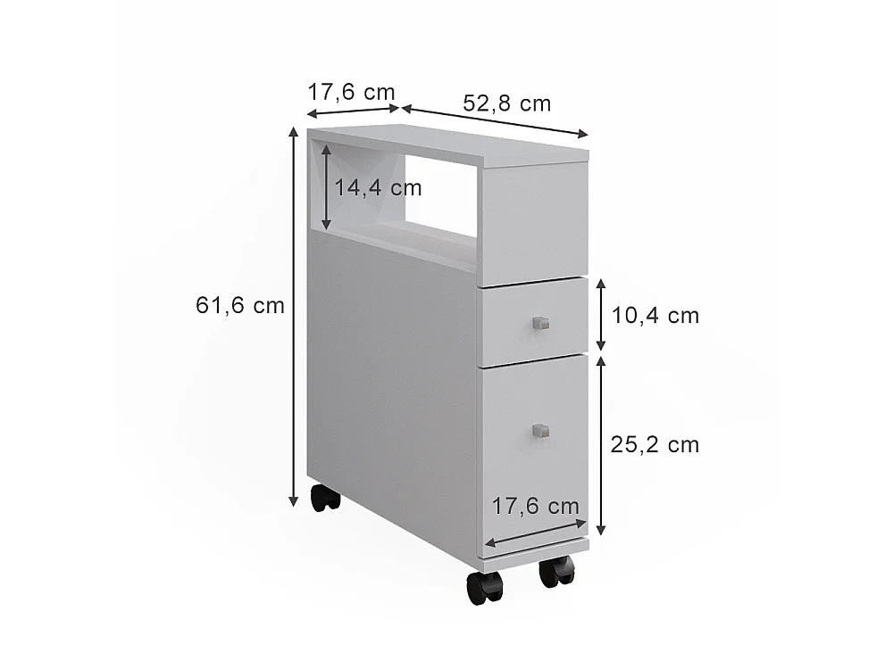 Badschrank weiß 17.6x52.8x61.6 fynn