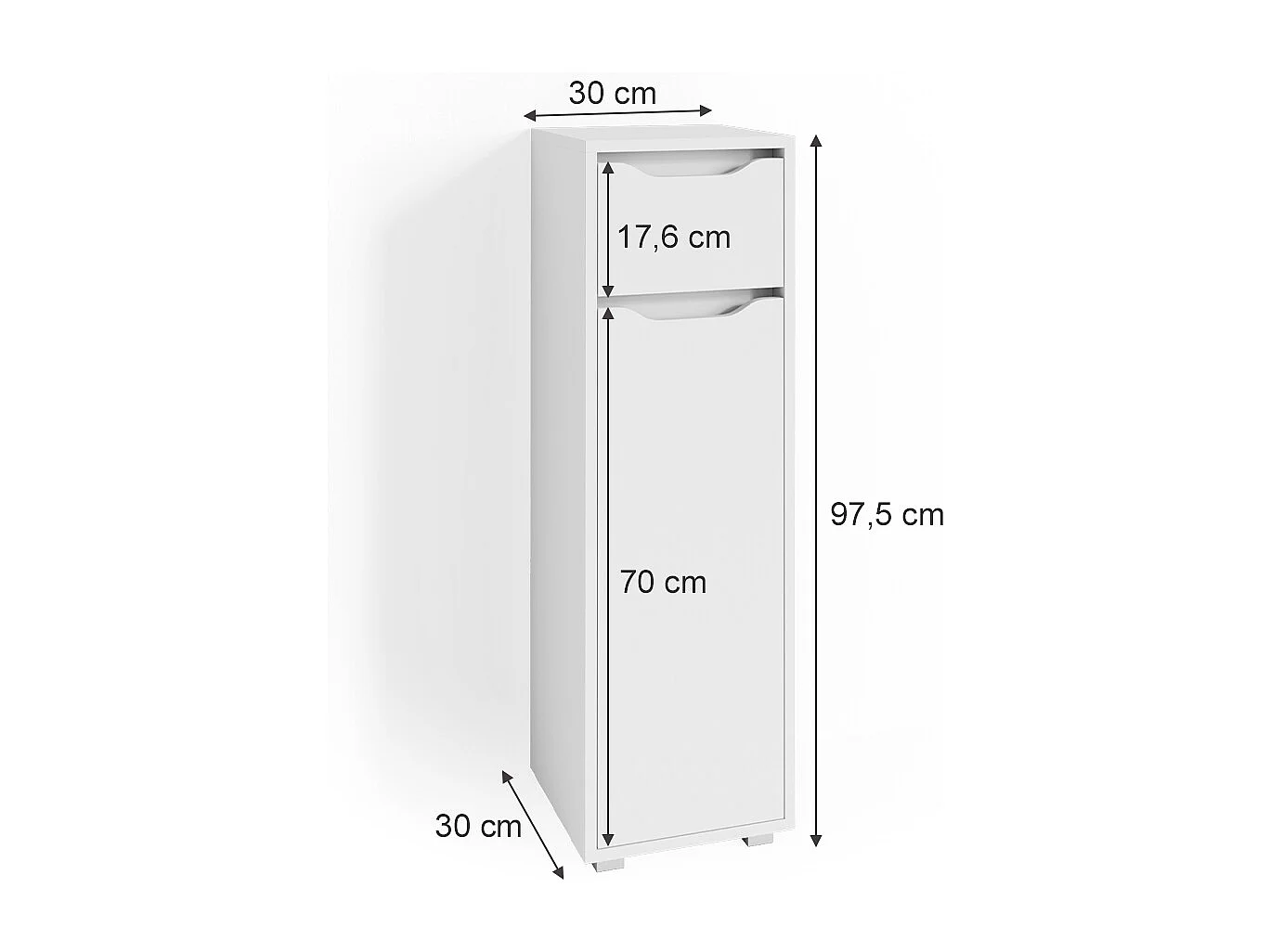 Midischrank weiß 30x30x97.5 ruben