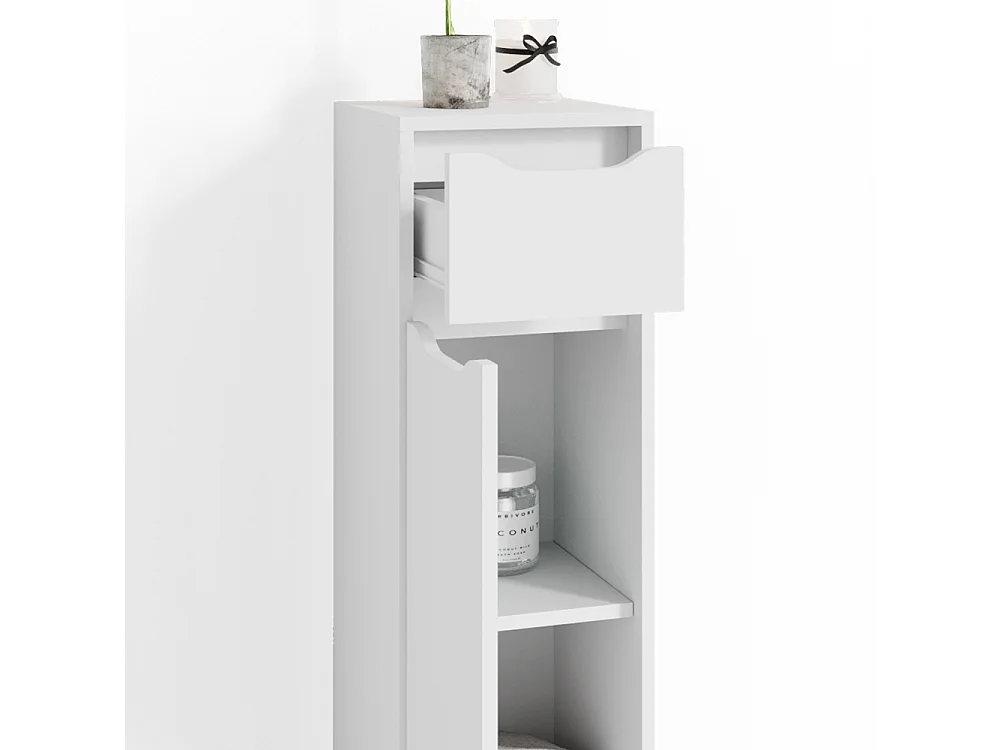 Meuble salle de bain blanc 30x30x97.5 ruben