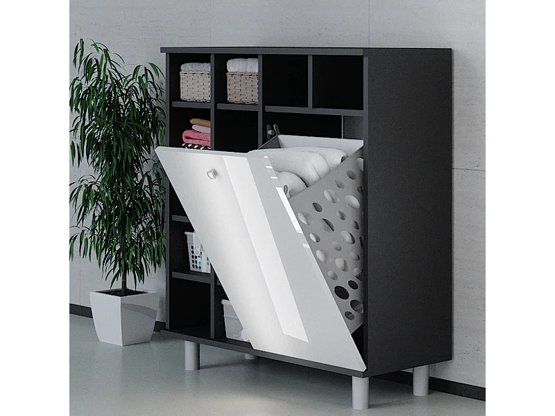 Badkamerkast wit hoogglans 78.4x34x91.6 fynn