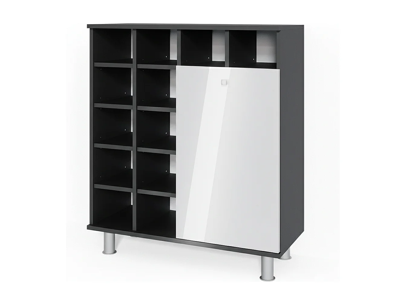 Armoire de salle de bain blanc haute brillance 78.4x34x91.6 fynn