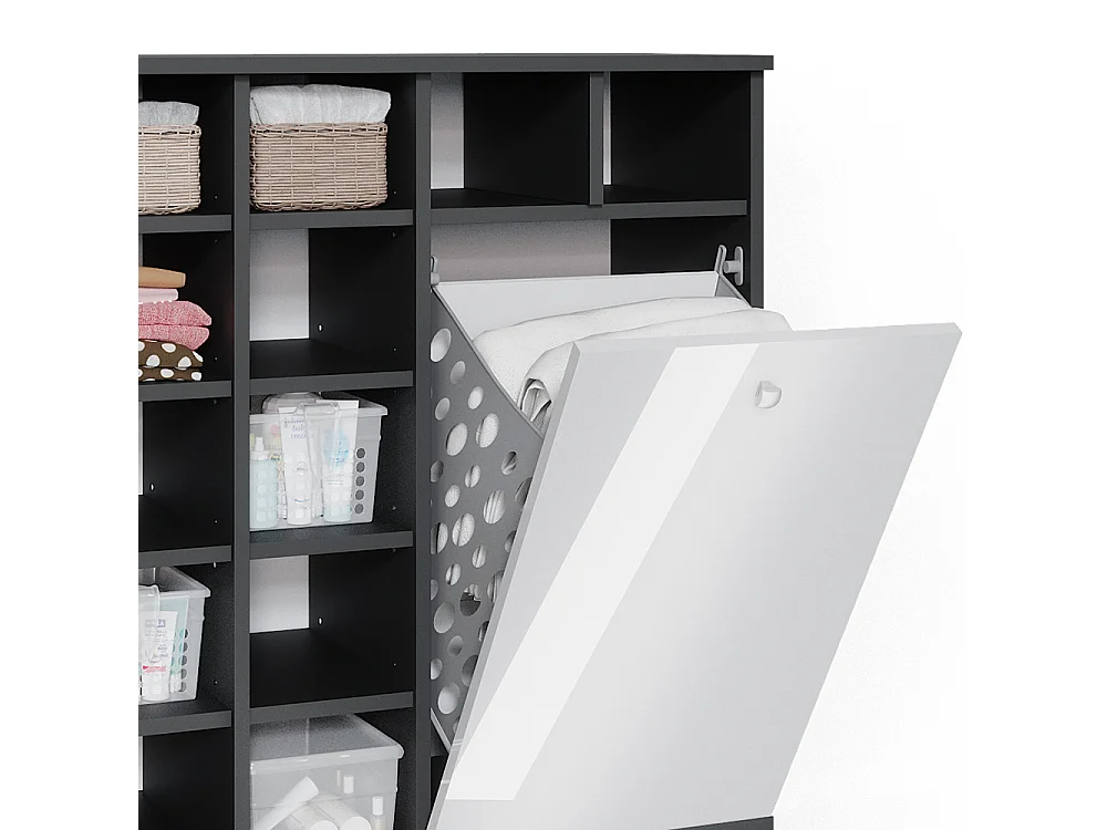 Armoire de salle de bain blanc haute brillance 78.4x34x91.6 fynn