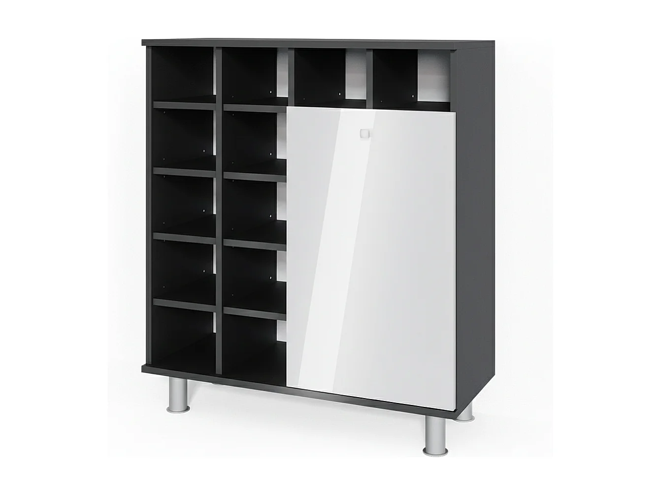 Armoire de salle de bain blanc haute brillance 78.4x34x91.6 fynn