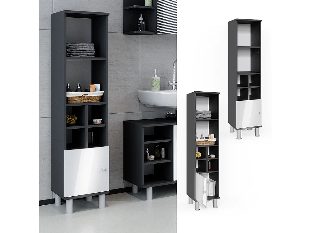 Midischrank weiß hochglanz 30x30x130.6 fynn