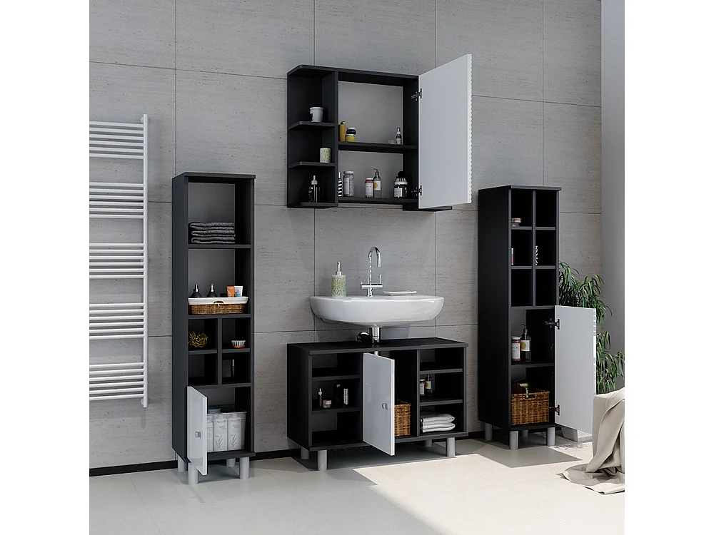 Midischrank weiß hochglanz 30x30x130.6 fynn