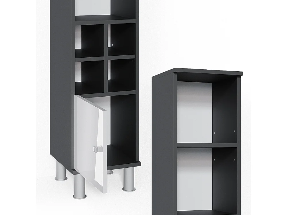 Midischrank weiß hochglanz 30x30x130.6 fynn