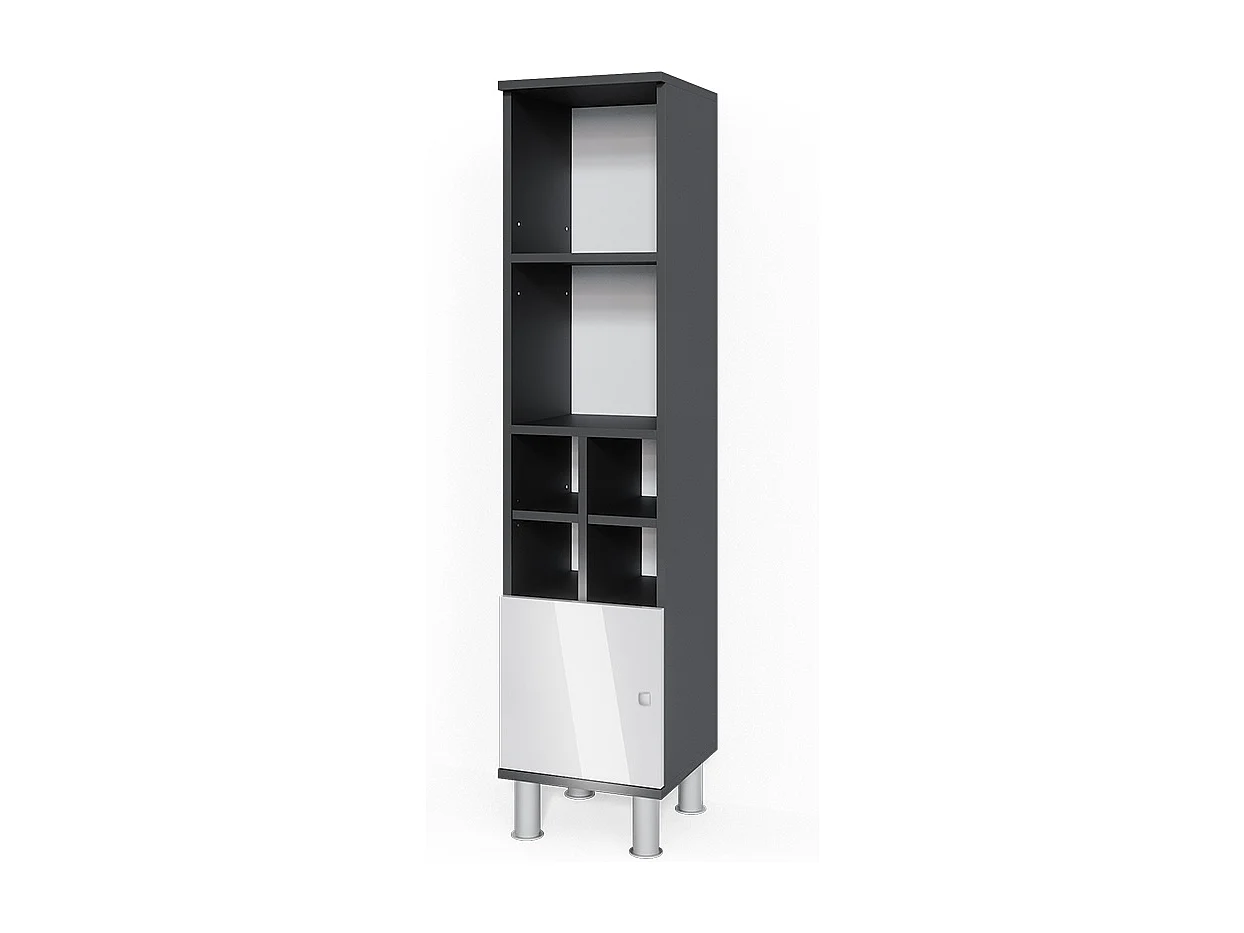 Meuble salle de bain blanc haute brillance 30x30x130.6 fynn