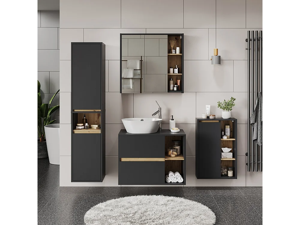 Midischrank grau/artisan 50x33x86 viola