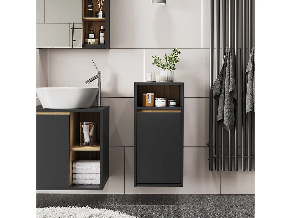 Armoire de salle de bain gris/artisan 38x33x80 viola