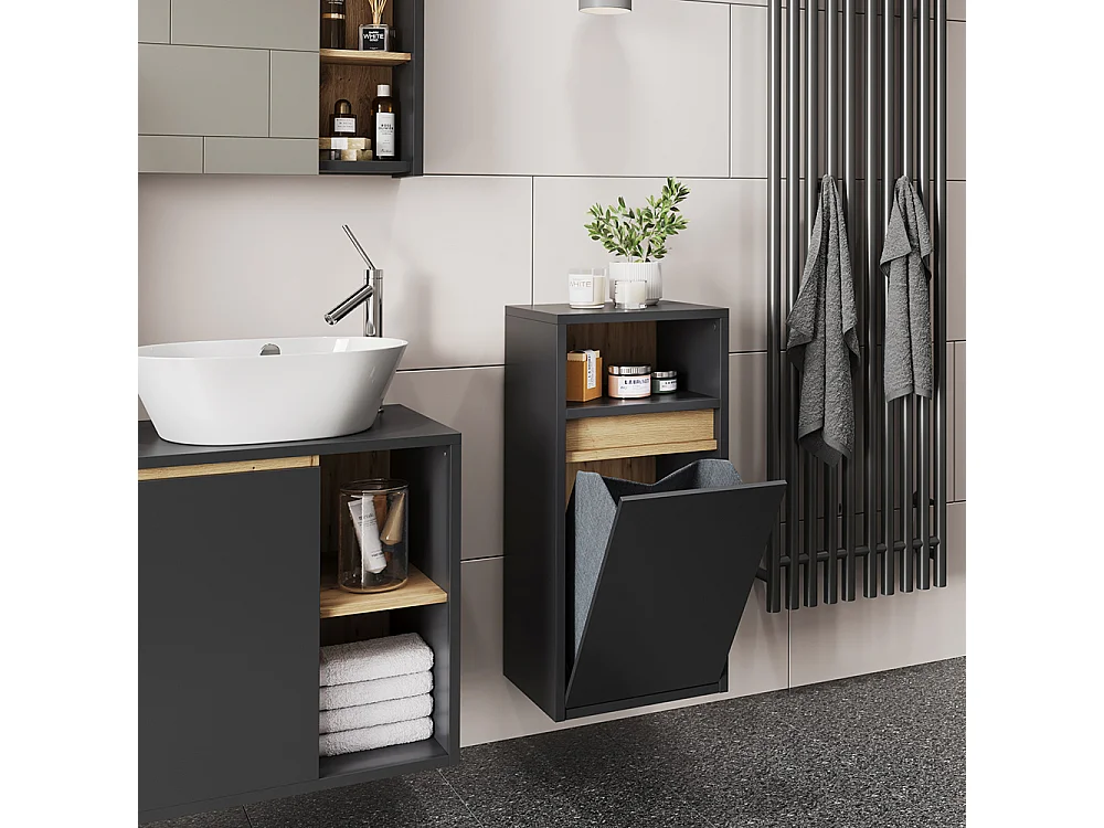Bathroom cabinet gray/artisan 38x33x80 viola