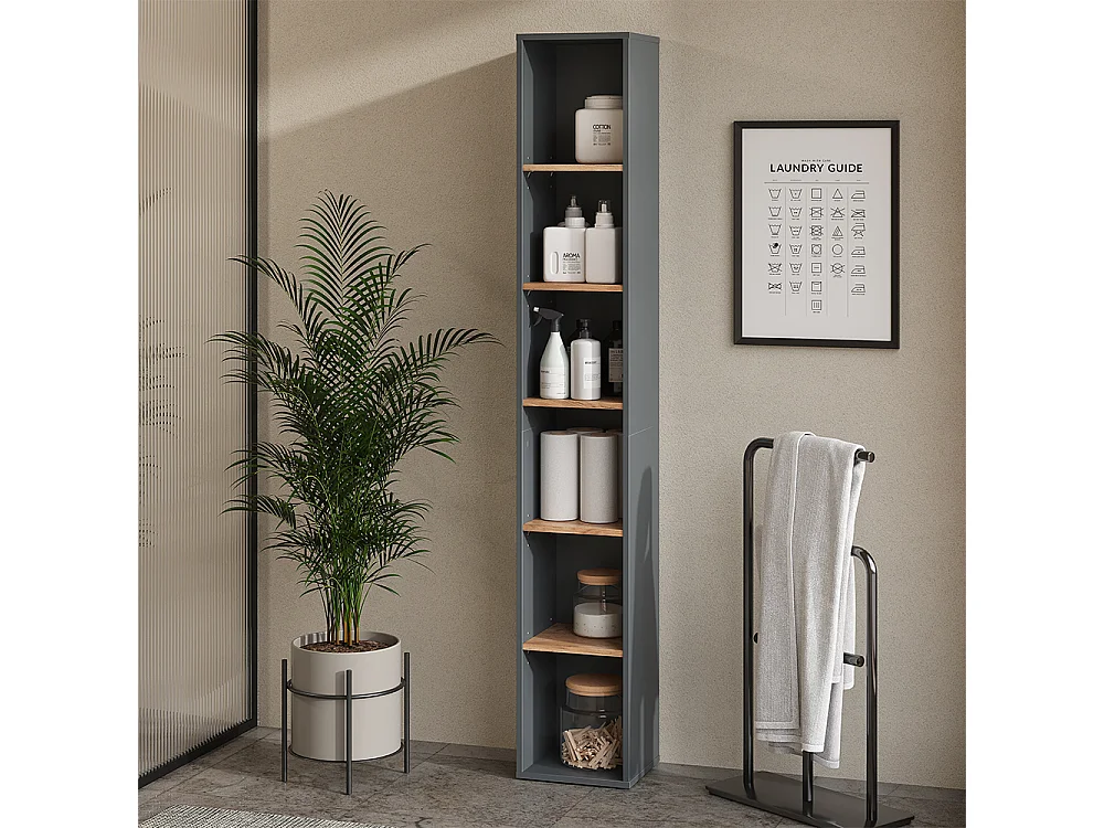 Armoire haute anthracite/chêne doré 30x27.3x188.6 viktor