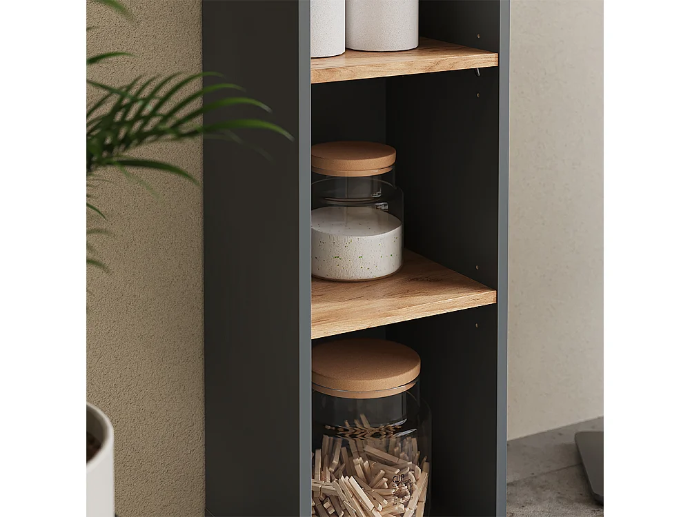 Armoire haute anthracite/chêne doré 30x27.3x188.6 viktor