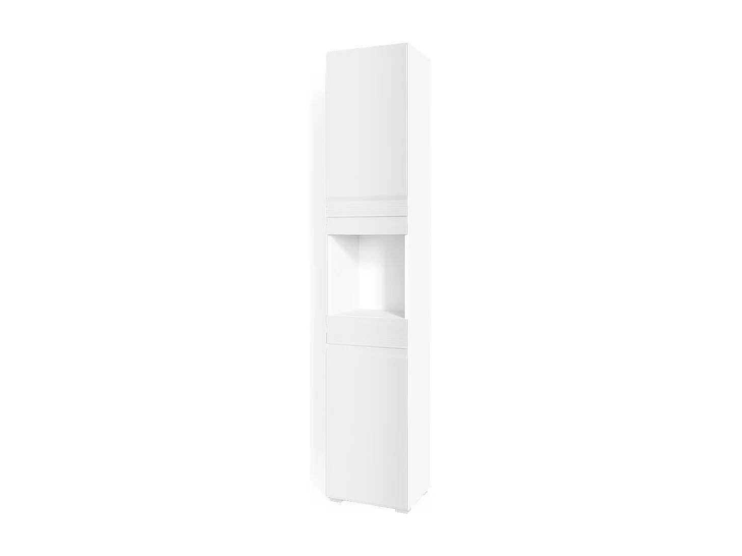 Meuble salle de bain blanc haute brillance 36.4x31x190.5 fredd