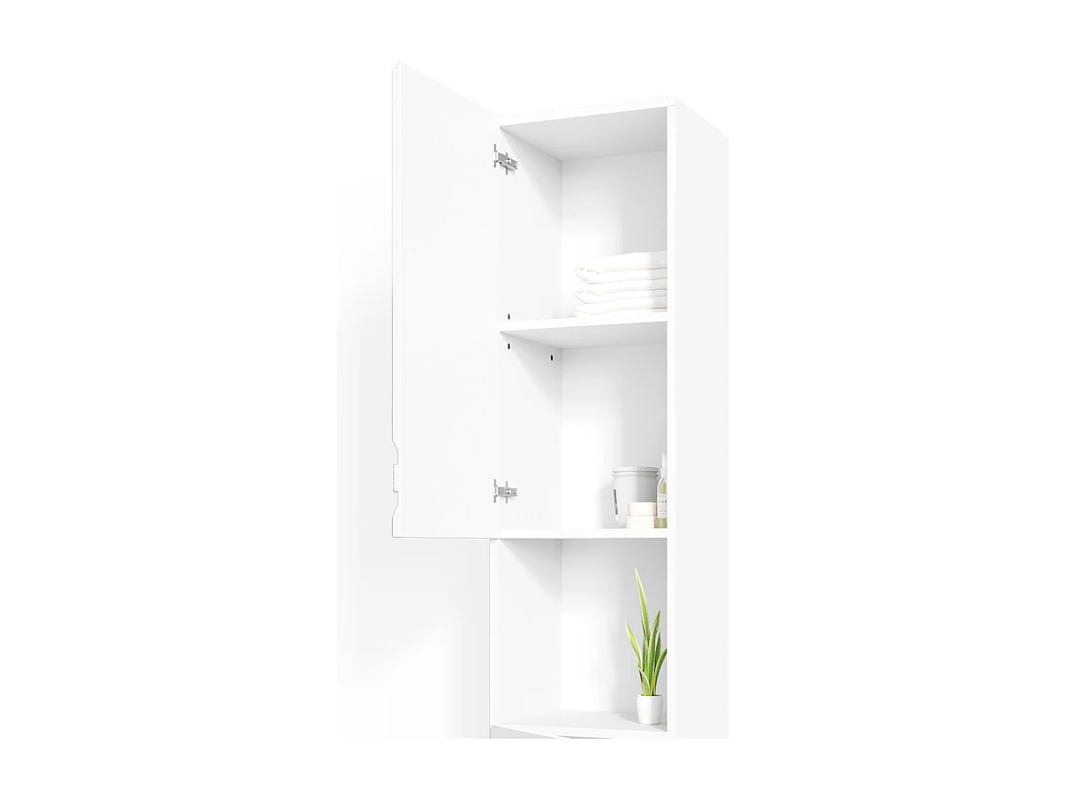 Meuble salle de bain blanc haute brillance 36.4x31x190.5 fredd