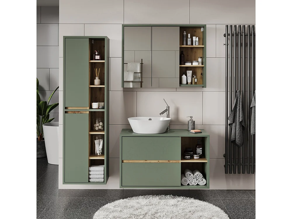 Armoire haute vert/anthracite 50x33x170 viola