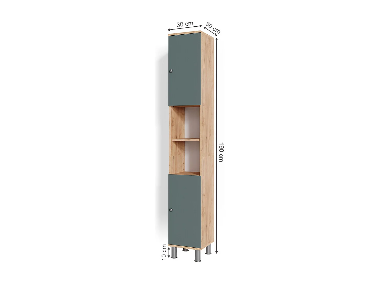 Badschrank grün 30x30x190 fynn