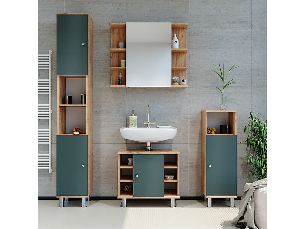 Badschrank grün 30x30x190 fynn