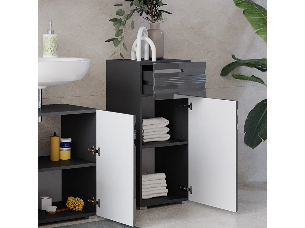 Midischrank anthrazit hochglanz 36.4x31x79 fredd