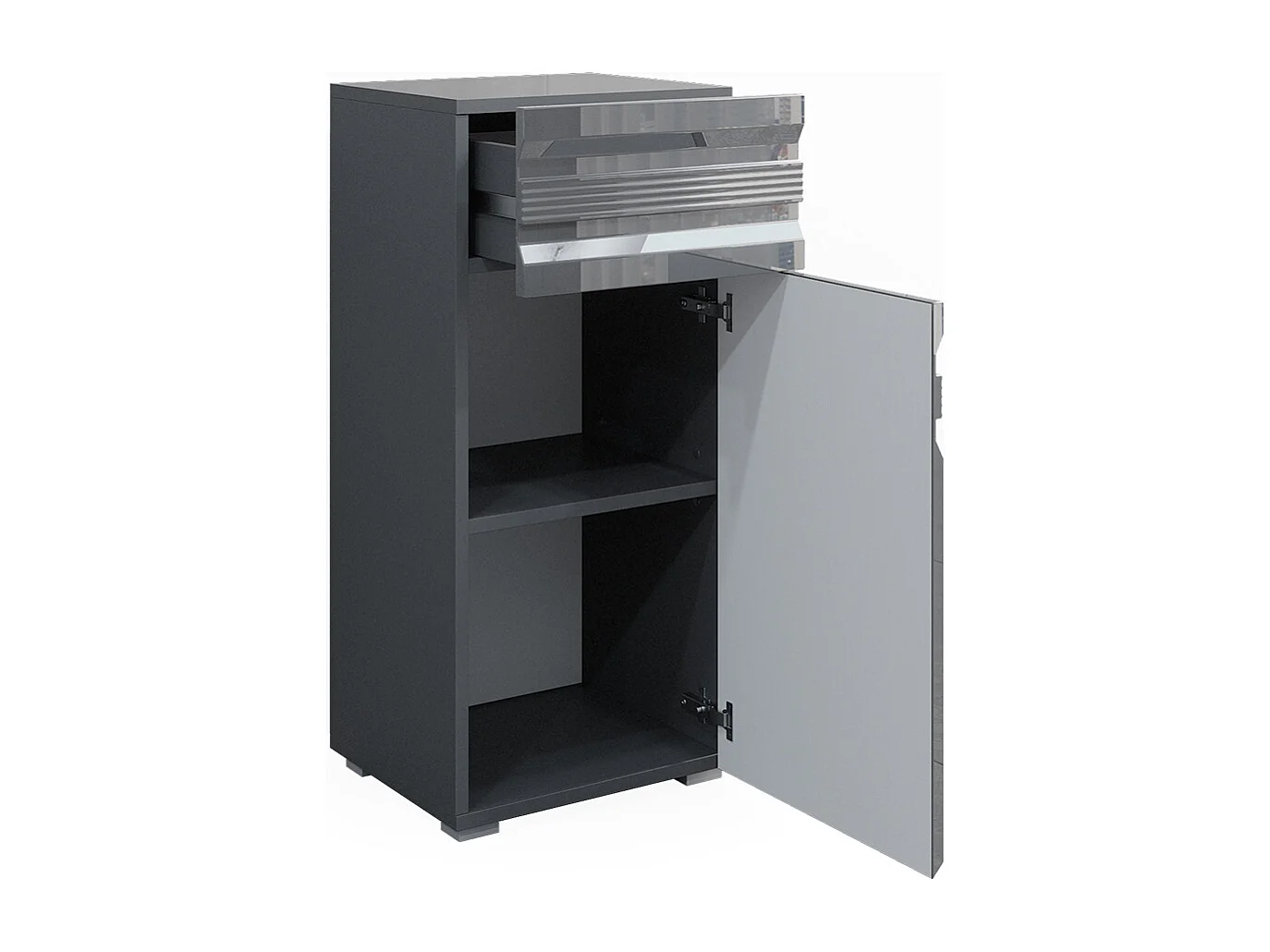 Meuble salle de bain anthracite haute brillance 36.4x31x79 fredd