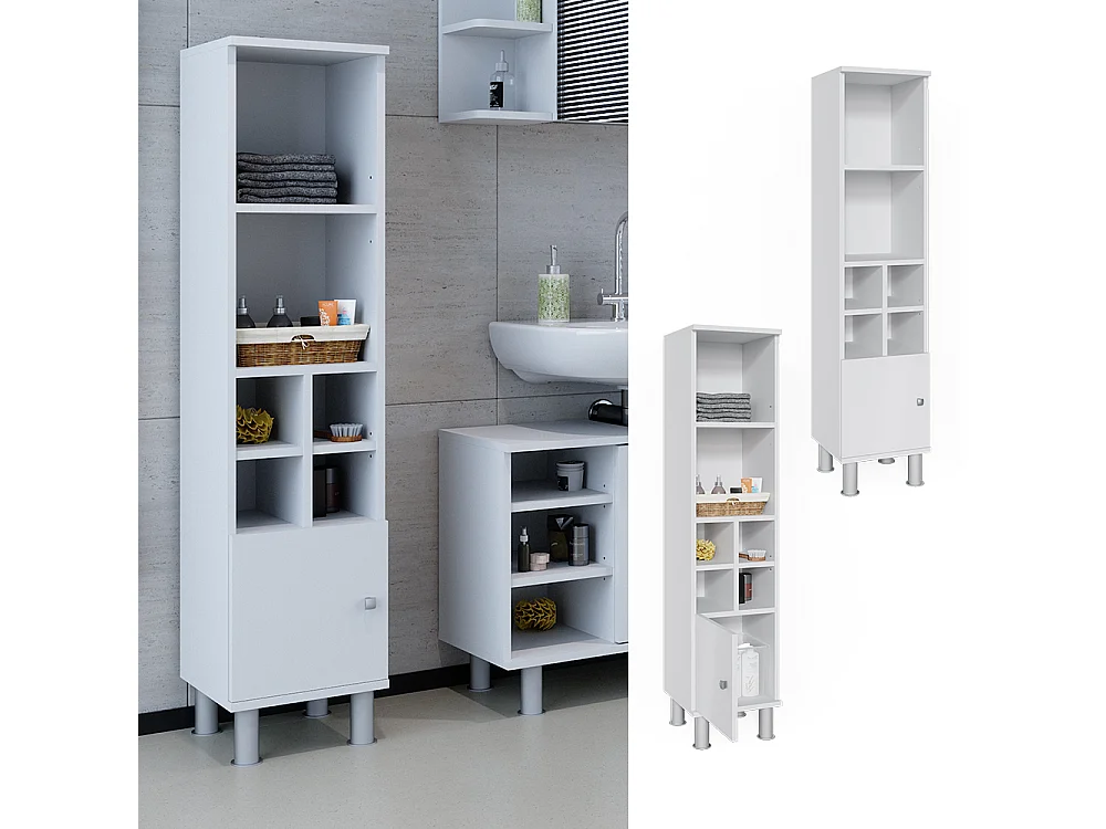 Meuble salle de bain blanc 30x30x130.6 fynn