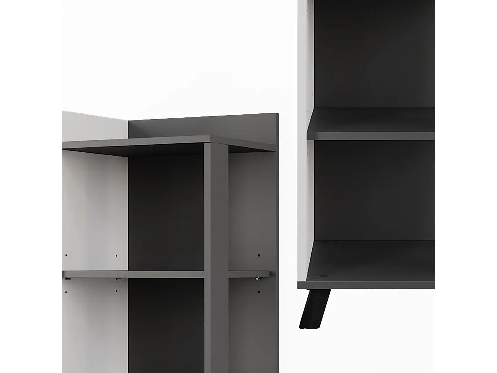 Étagère de salle de bain anthracite/blanc 40x35x128 karen