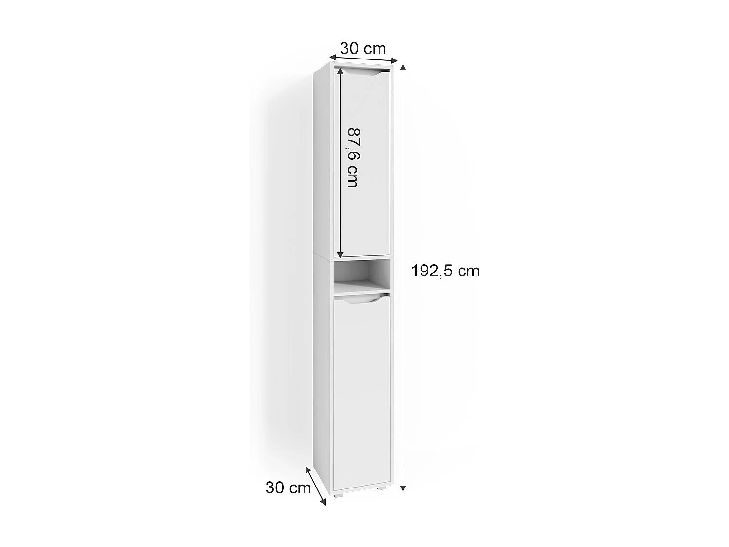 Badschrank weiß 30x30x192.5 ruben