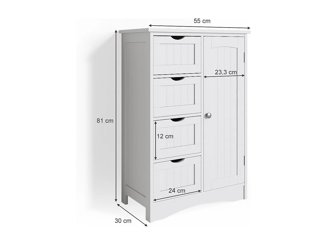 Badschrank weiß 55x30x81 bianco
