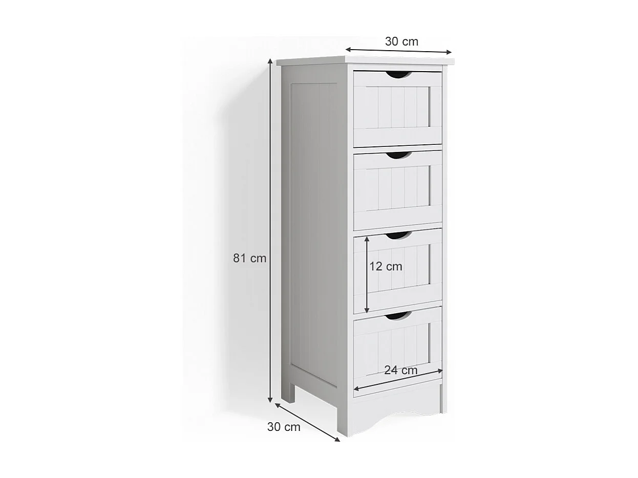 Meuble salle de bain blanc 30x30x81 bianco