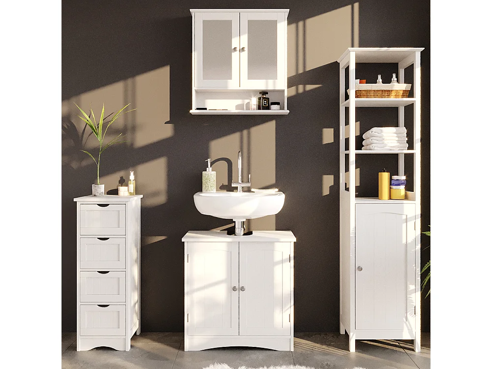 Meuble salle de bain blanc 30x30x81 bianco