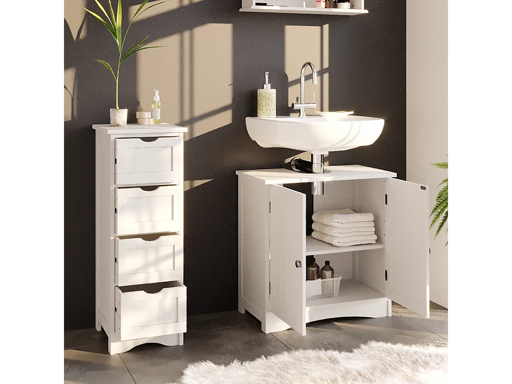 Meuble salle de bain blanc 30x30x81 bianco