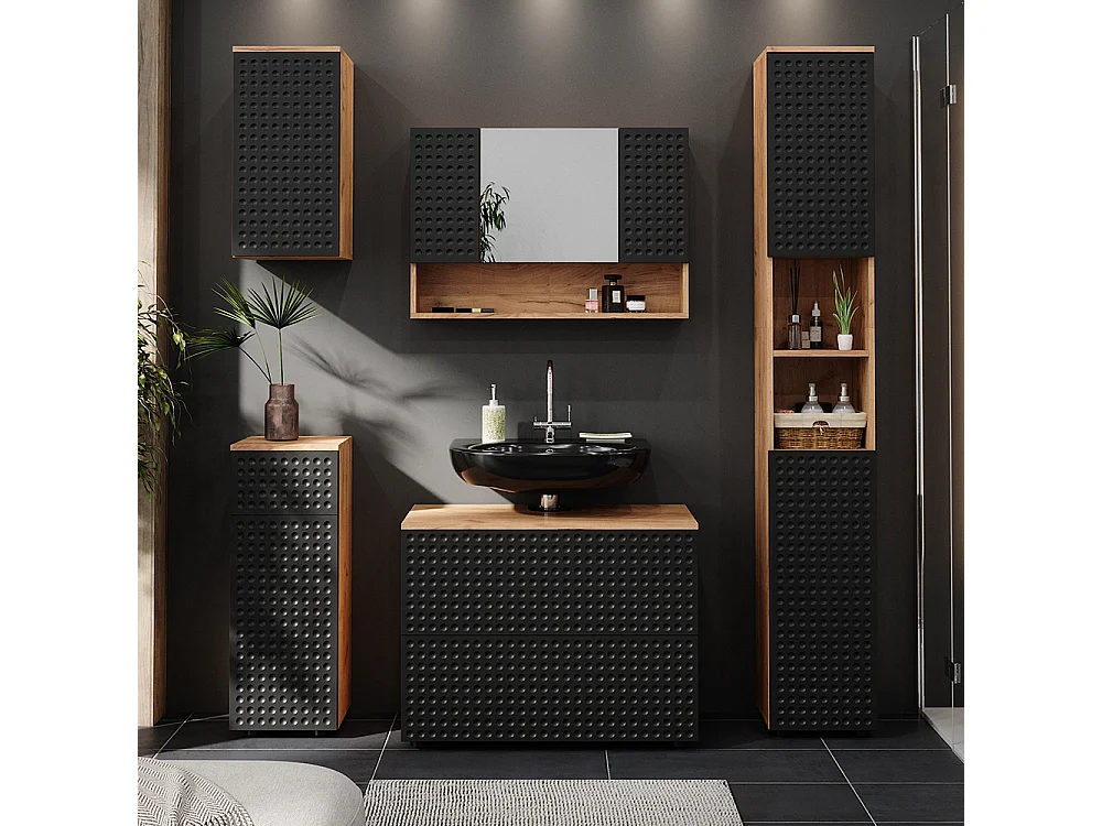 Midischrank anthrazit gepunktet 30x30x81 irma