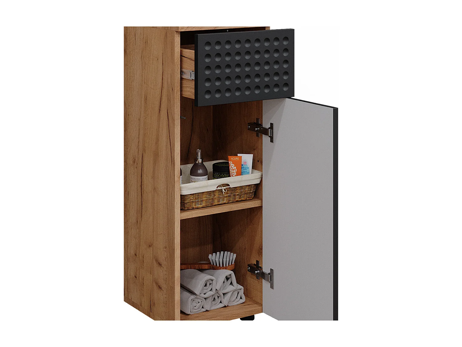 Midischrank anthrazit gepunktet 30x30x81 irma