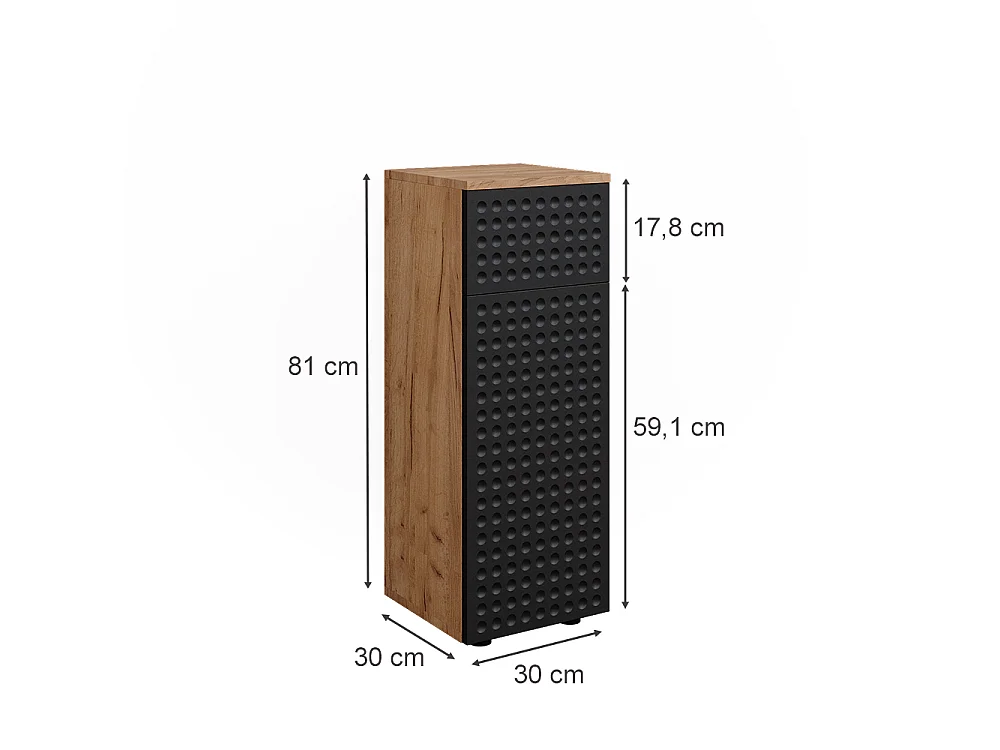 Midischrank anthrazit gepunktet 30x30x81 irma
