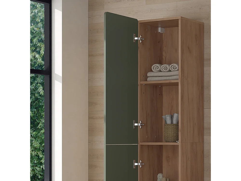 Hochschrank grün/goldkraft eiche 36.6x33.2x171.6 izan