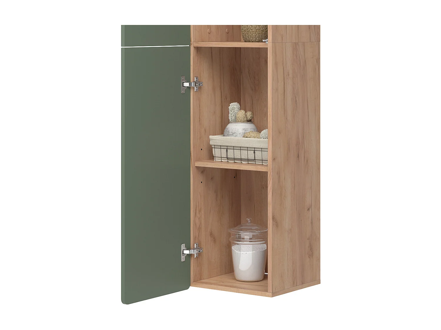 Hochschrank grün/goldkraft eiche 36.6x33.2x171.6 izan