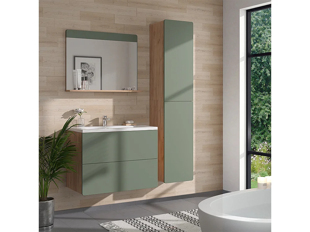 armoire haute vert/force de lor chêne 36.6x33.2x171.6 izan